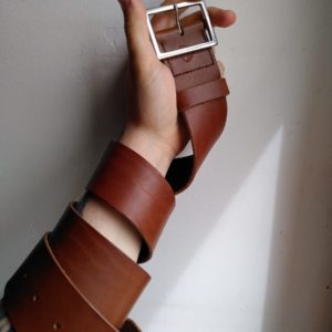 ceinture large marron simple